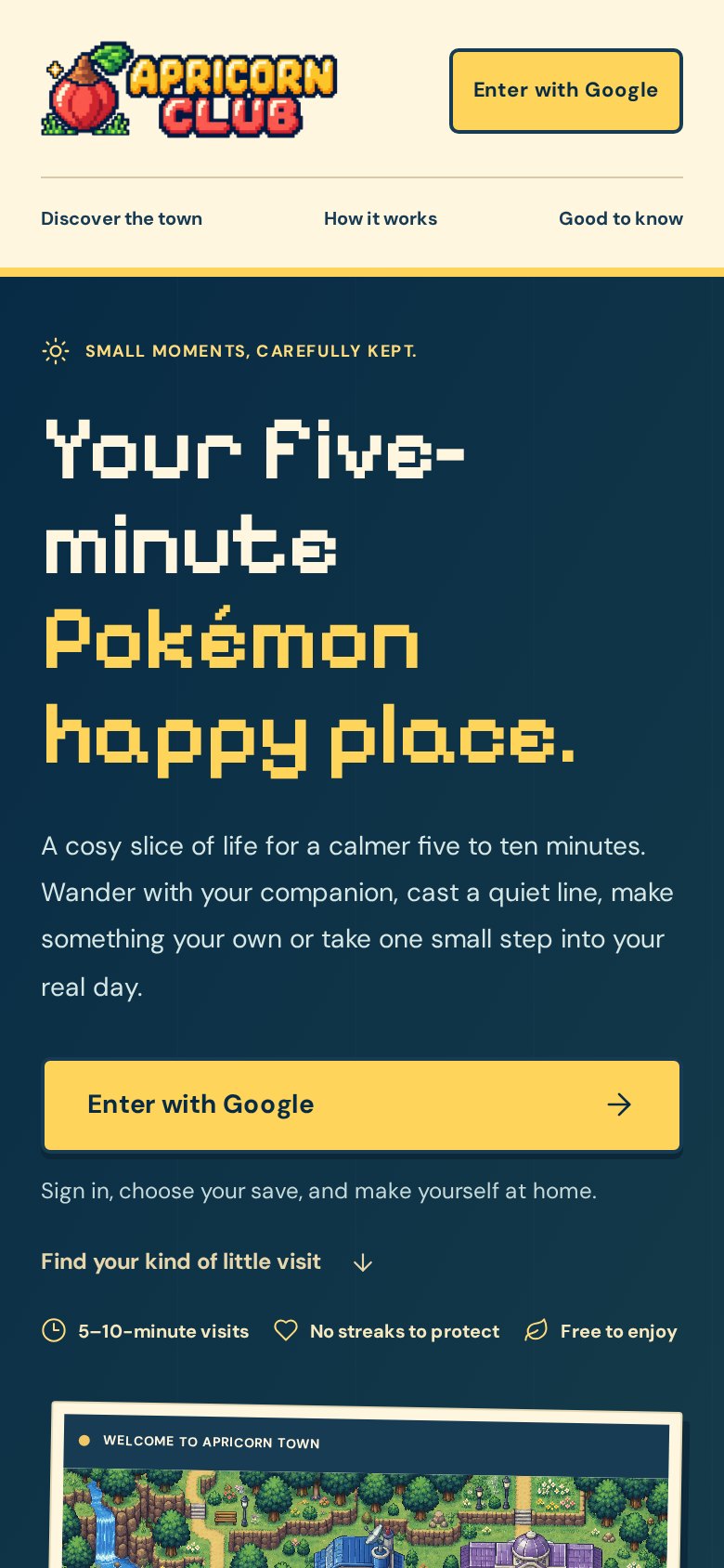 Apricorn Club landing page on a phone