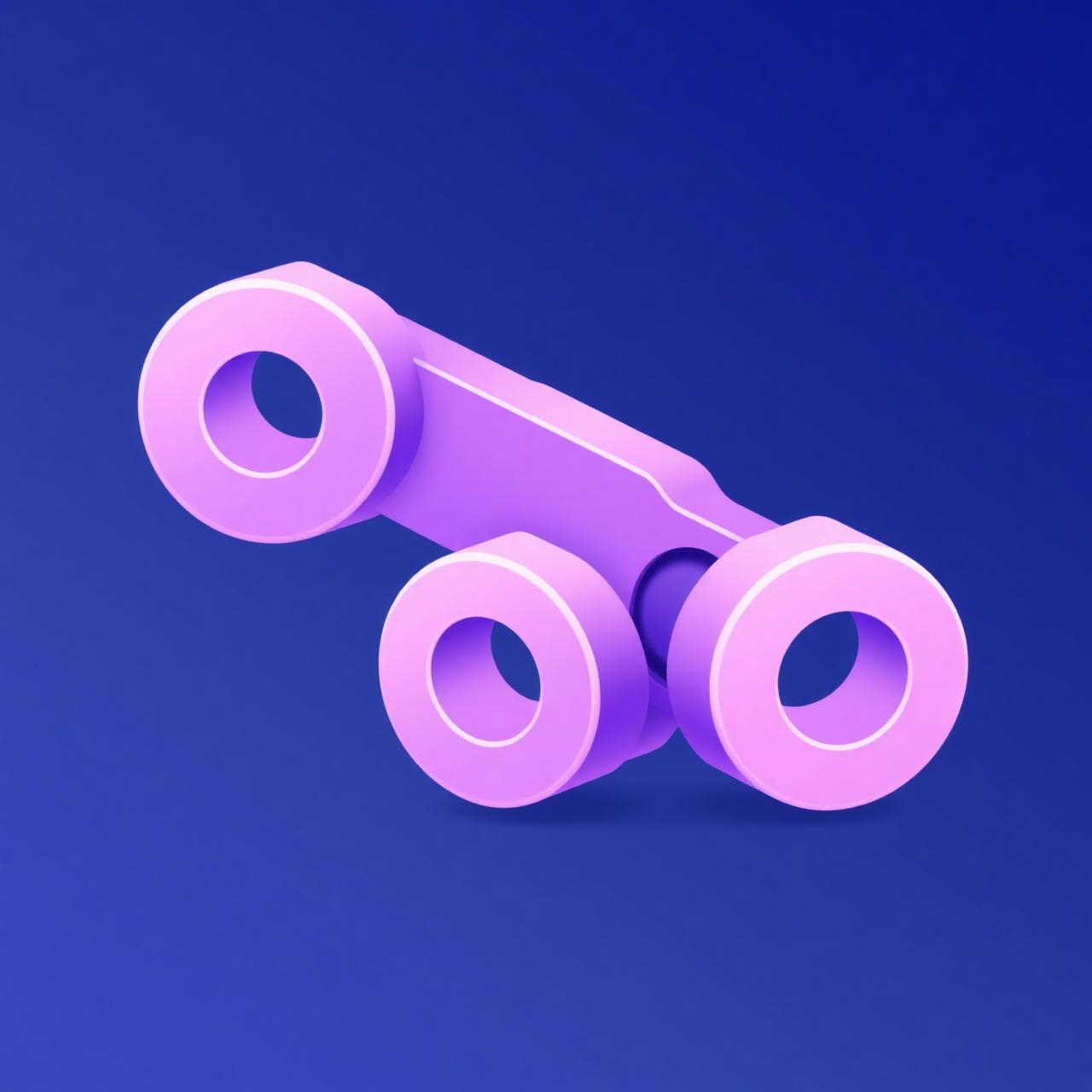 Modular building blocks fitting together into a bespoke tool, in soft purple tones