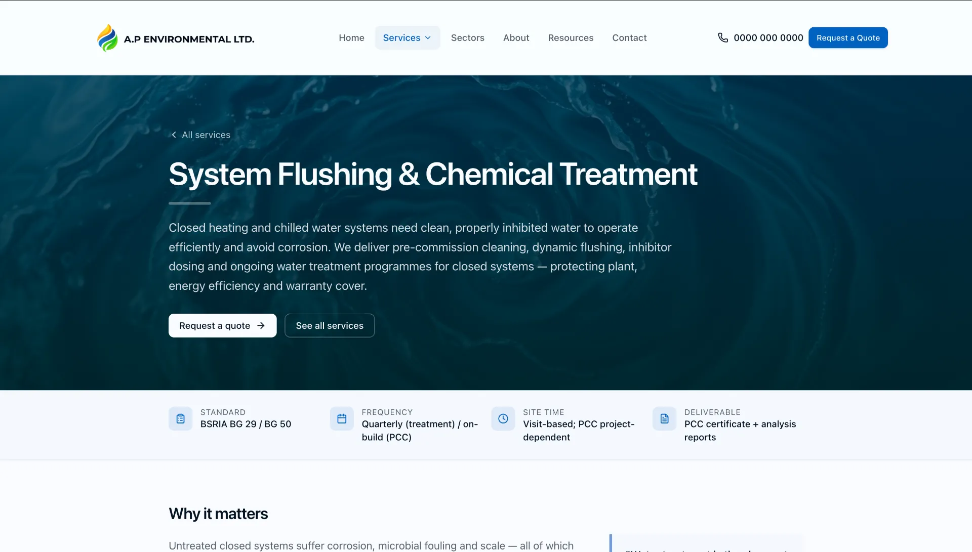 A.P Environmental — Water Treatment, UK